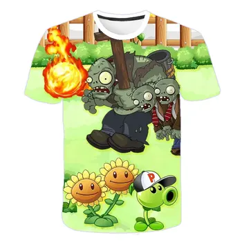 2020 detské Letné Oblečenie Roztomilý Rastliny vs Zombie Wars Série T-shirt Cartoon Chlapci T Košele T Dieťa Dievčatá Topy Teenager Tričko