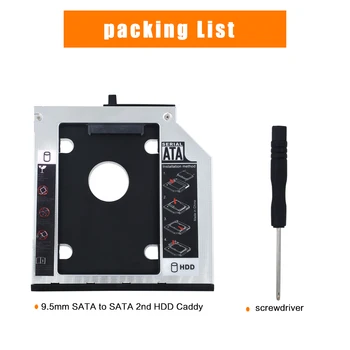 TISHRIC Hliníkové HDD Caddy 9,5 mm/12.7 mm, SATA 3.0 CD Ovládač Pevného Disku Caddy Optibay 2.5