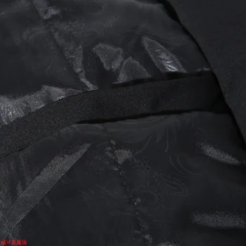 2018 Zimné Čínsky Štýl, Špeciálny Dizajn Tradičné Hanfu Mianao Dlhé Kabáty Mužov Vintage Slim Fit Solid Black Parkas pre Mužov