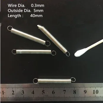 10pcs/veľa 304 nehrdzavejúca oceľ napätie napnutia s hákom jar drôt Dia. 0.3 Mimo Dia. 2.8-5mm, Dĺžka 8-50 mm