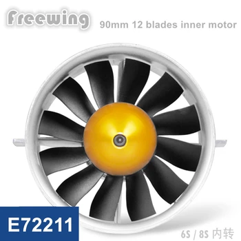 Freewing E72211 90 MM kovové EDF nastaviť 12-blade ducted ventilátor s 6s-8s Vnútorné Striedavý Motor Pre RC Model