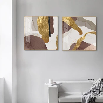 Abstrakt Zlato, Ružové Fólie Plagát a Tlač HD Plakaty som Druki Robiť Salonu Upscale Plátno Umenia pre Obývacia Izba Nordic Wall Art Obrázok