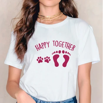 Tričká pre Ženy T-shirts Psa Láska Srdca Cartoon Harajuku 90. rokov Dámy Tlač Lady Dámske Grafický Hornej Ženský Čaj T-Shirt