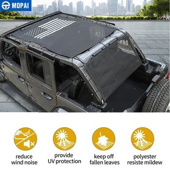 MOPAI Auto Hore Slnečník Kryt pre Jeep Wrangler JL Auto Strechy Proti UV žiareniu Slnka Izolácie sieť pre Jeep Wrangler 2018+ Príslušenstvo