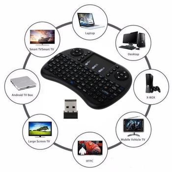 Anglický 2,4 GHz Bezdrôtové i8 Mini Klávesnica Touchpad Lietať Vzduchom Myš Pre Android TV PS3