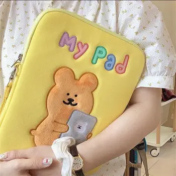 Tablet taška pre iPad ochrany taška Karikatúra Roztomilý Výšivky 10 10.8 11 13 pad skladovanie rukáv in bear
