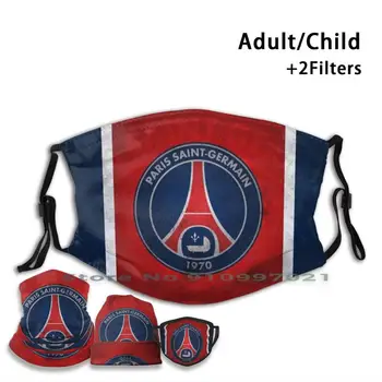 Tlač Pm2.5 Filtra Opakovane Úst Tvár Masku Pre Dieťa Dospelých Paríž Germain Futbalová Liga 1 Francúzsko Mbapped Logo Vlajky