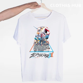Miláčik V Franxx Anime T Shirt Mužov Tričká Unisex Anime Mikina Tlač NULA DVA Hip Hop O Krk