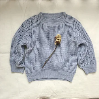 Na jar a na jeseň deti, dlhý rukáv pletený pulóver sveter baby boy a girl mäkké krásny sveter top