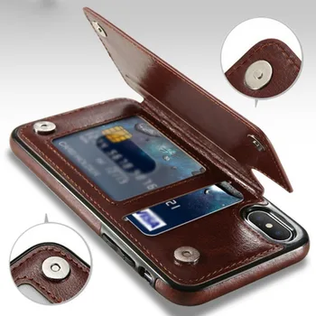 Multifunkčné PU Kožené puzdro Stojan s Kartou Peňaženka Pre iPhone 6/7/8 Plus XR 11 11 Pro Max Anti-jeseň Ochranný Kryt