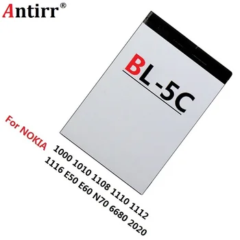 2x Antirr Pôvodné 1020mAh BL-5C Mobilný Telefón Náhradné Batérie BL5C BL 5C Pre Nokia Series Li-ion 3,7 V Nabíjateľné Batérie