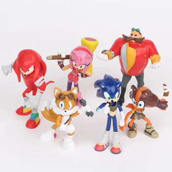 6Pcs/Set Sonic Boom Zriedkavé Dr Eggman Tieň PVC Hračky Akčné Figúrky Bábika Sonic Tieň Chvosty Znakov Obrázok 7 cm Hračky Pre Chlapcov