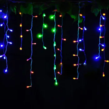 Vianočné vonkajšie dekorácie 3,5 m Časti 0.4-0.6 m opony cencúľ string led svetlá 220V/110V Nový rok Záhrade Vianoce Svadobné Party