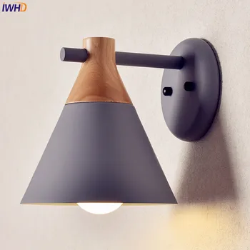 IWHD Nordic Drevené LED Nástenné svietidlo, Spálne, Obývacia Izba, Farebné Moderné Nástenné Svietidlá Sconce Vedľa Lampy Arandela Lampara Porovnanie