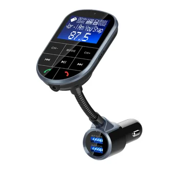 Bezdrôtové HandsFree Bluetooth, FM Vysielač + AUX Modulátor do Auta MP3 Prehrávač TF SD LCD Displej Duálny USB Nabíjačka do Auta