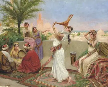 Doprava zadarmo, klasická Menšín tanec purdah šaty scenérie olej maľovanie na plátno, tlač na plátno na stenu umeleckou výzdobou obrázok