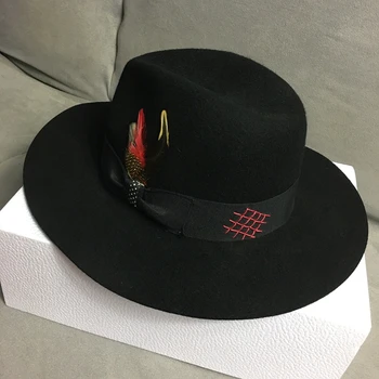 Jeseň a Panama zimné nové vlnené avatar jazz klobúk osobnosti pierko literárny Japonských mužov a žien hat klobúk