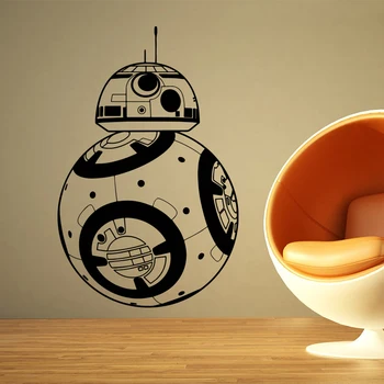 BB-8 Samolepky na Stenu Domova Film robot DIY 3D Vinyl na Stenu Odtlačkový Geek Hráč Vymeniteľné nástennú maľbu, tapety detská izba