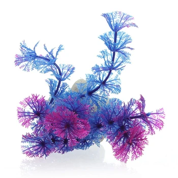 11 cm Umelých Plastických Vodných Rastlín, akvárium Akváriu Dekorácie, Fialová, Modrá