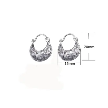 LBLS Skutočné 925 Sterling Silver Šperky pre Ženy Kvet Ročníka Etnických Visieť Drop Náušnice Visiace Brincos Darček Jemné Šperky