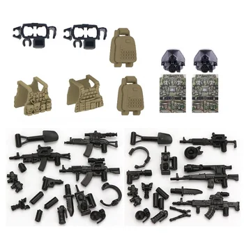 2 ks ruskej Alfa Moderných Špeciálnych Síl Vojak Zbrane, Vojenskú Zbraň Playmobil Mestskej Polície Údaje Častí Bloky Model Mini Hračky