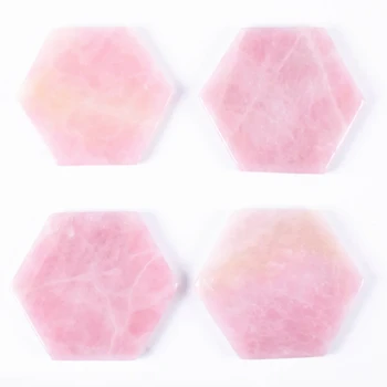 Prírodné šesťhranné rose powder crystal teacup tepelný štít reiki liečenie čakier gem vlastnosti