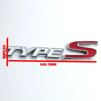 2ks 3D Kovov TYPY TYPU S Auto Styling Refitting batožinového priestoru Logo, Znak Označiť Nálepkou Mriežka Na Honda Civic, CR-V Jade Dohodou