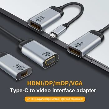 Typ-C-HDMI HD TV Adaptér Prevodník USB-C 4K Adaptér pre PC, Notebook, Tablet, Telefón, Plug and Play, Stabilný Prenos Signálu