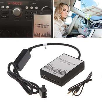 OOTDTY USB, SD, AUX Auto Hudby vo formáte MP3 CD Menič Audio Adapte Pre Peugeot 307 407 Citroen C4 C5 RD4 12PIN Rozhranie CD Kvalite