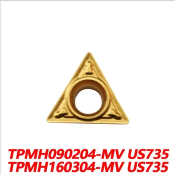 Originálne TPMH TPMH090204-MV US735 TPMH160304-MV 10pcs CNC sústruhu Vloženie Karbidu Vložiť Dovezené Z Japonska Vysoko Efektívne