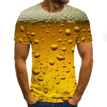 Pivo 3D Print T Shirt je Čas Liste Ženy, Mužov, Zábavné Novinka T-tričko Krátky Rukáv, Topy, Unisex Oblečenie, Oblečenie