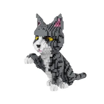 Balody Kreslených Mačka Model Mini Micro Blok Anime Pet Mačka Série Stavebné Bloky, Vzdelávacie Hračky Pre Deti, Deti Darčeky