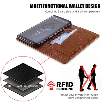 Muxma RFID Blokovanie obal pre Samsung S10 S10 Plus S9 Poznámka 8 9 A7 A8 A9 2018 M10 M20 A30 Flip Kožené Peňaženky Prípade Telefón Puzdro