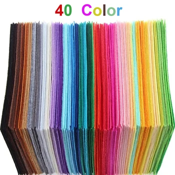 40pcs Módnych Domov Non Tkané Textílie Multi-farebné Polyesterovej Tkaniny Plsti Šitie Remesiel 15*15 cm