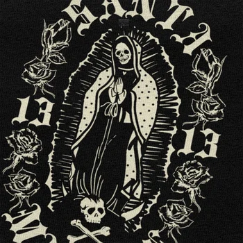 Gotický Santa Muerte 13 T Košele Mužov Bavlna Márie Svätej Smrti T-shirt Mexickej Lebky Tričko Krátky Rukáv Streetwear Hip Hop Tričko