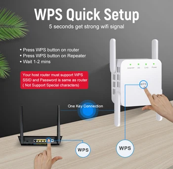5G WiFi Opakovač Bezdrôtový Wifi Zosilňovač Domácej sieti Wi-fi Signál Booster 1200Mbps Smerovač Wi-Fi Long Range Extender Internet Zosilňovač