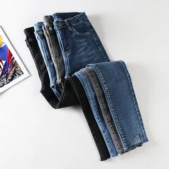 2020 Jar jean žena Vysoký Pás Blue Nohavice-Jeans pre Ženy Letných Vysoko Elastická Chudá Tvárny Ženy Nohavice