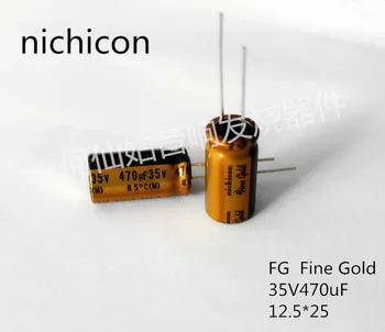 4PCS NICHICON FG 35V470UF 12.5x25MM rýdze zlato 470UF 35V FineGold 470uF35V MUSE Audio Kondenzátor 470uF/35V