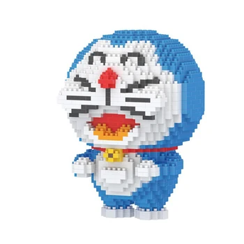 BOYU Anime Zvierat Doraemon Mačka Modrá Robot Buildin Bloky DIY 3D Model Mini Diamond Blokov Budovy Hračka pre Chlapcov Deti Darčeky