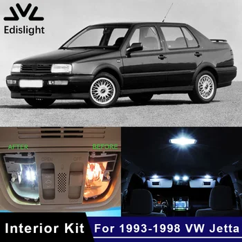 Edislight 12Pcs Canbus LED Lampa Auto Žiarovky Interiér Balík Kit Pre 1993-1998 VW Volkswagen Jetta Mapu Dome Kufor, Dvere, Dosky Svetlo