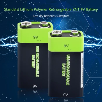 1 Kus ZNT Li-ion Batérie, USB Nabíjanie 9V 600mah Lítium-Polymérovej Batérie Pre Rc Hračky Baterka Power Banky, USB Kábel, Nabíjačka