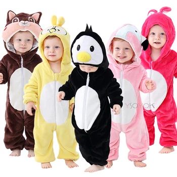 Novorodenca Romper Baby Chlapci, Dievčatá Jumpsuit Bebe Oblečenie Batoľa Detská Pyžamo Zimné Detské Oblečenie Penguin Romper Detské Kostýmy