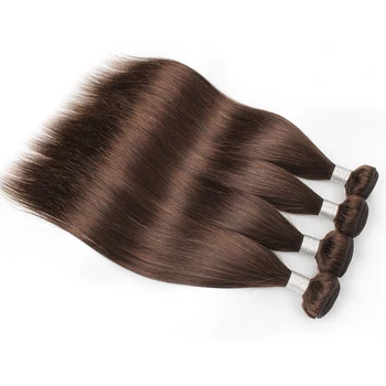 Kisshair farba #4 vlasy zväzky 3/4 ks tmavohnedá Peruánskej ľudské vlasy spleť zadarmo 10 až 24 palcov non remy vlasy útku