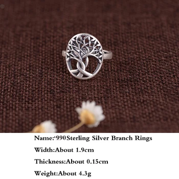 BALMORA Reálne 990 Čistého Striebra Pobočky Matný Elegantné Prstene pre Ženy Milenca Darček Módne Šperky Anillos Vysokej Kvality SY22426