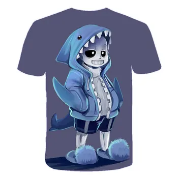 Topy, šaty pre dievčatá, deti, oblečenie pre chlapcov Undertale Tričko skull T-shirt 3D Tlač kawaii harajuku bežné Krátke Rukáv Tričko