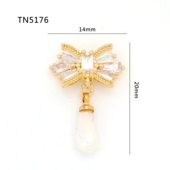 5 ks TN5176 Zliatiny Zirkón pearl Nail Art decor šperky Kamienkami dekorácie 3D nechty príslušenstvo dodávky dekorácie charms