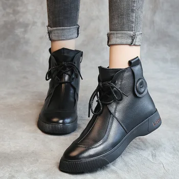 Dámske topánky zimné topánky, dámske topánky kožené topánky platformu ženy platforma topánky dámske Chelsea boots ženy 2020 nové jeseň