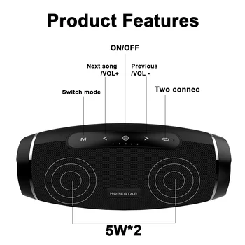 HOPESTAR H27 Bezdrôtové Bluetooth Reproduktor 3D Stereo Soundbar Stĺpec Boombox Nepremokavé Vonkajšie Subwoofer, FM Rádio PK Bezplatne XTREME