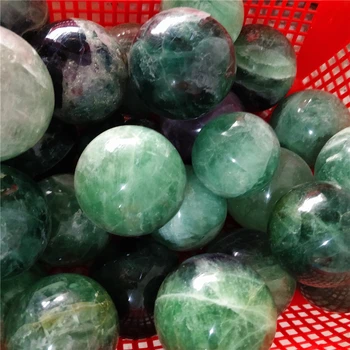 Kvalitné Krásne Prírodné Leštené Zelená Fluorite Loptu Crystal Sféry Pre Radiačnú Ochranu Ozdoby