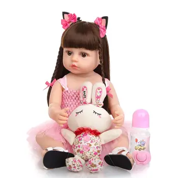 KUKADOLL 22 inch Veľkoobchod Znovuzrodené Deti Bábika Plný Silikónové Telo Krásne Baby Doll Playmate Hračka pre Deti Deň Detí Prítomný
